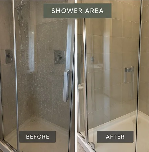 Before and after — shower area, example of a possible result